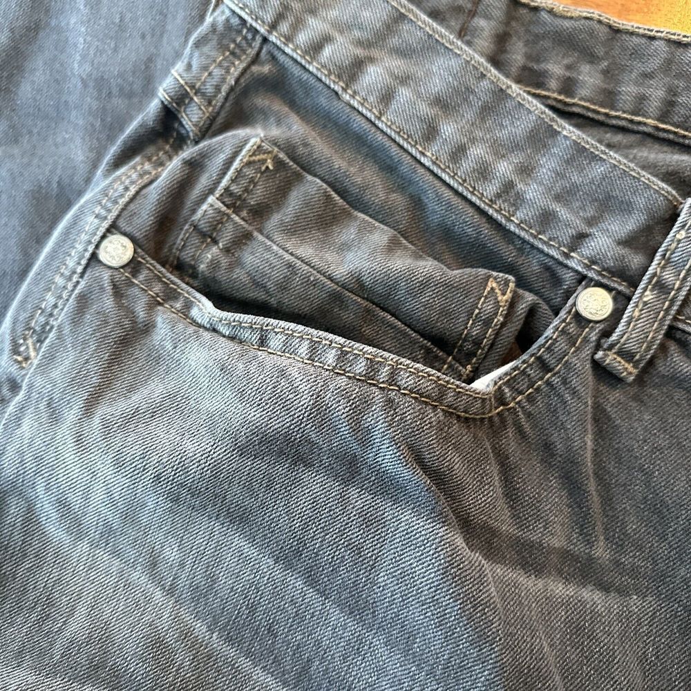 Wrangler Slim Straight Fit Light Black Denim Straight Leg Jeans Men's‎ 34x32 - Picture 7 of 11